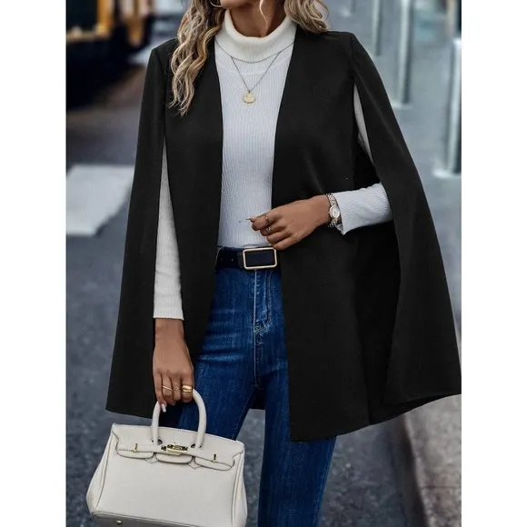🌟 Open Front Cape Blazer jacket tan camel