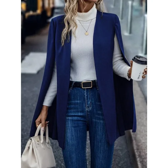 🌟 Open Front Cape Blazer jacket tan camel