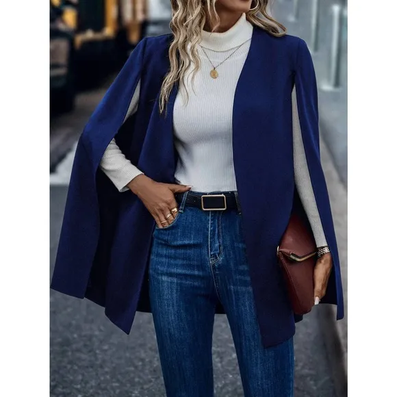 🌟 Open Front Cape Blazer jacket tan camel