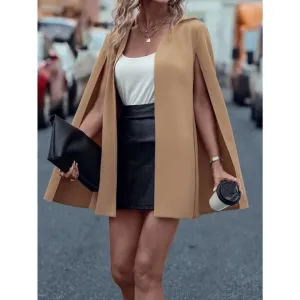 🌟 Open Front Cape Blazer jacket tan camel
