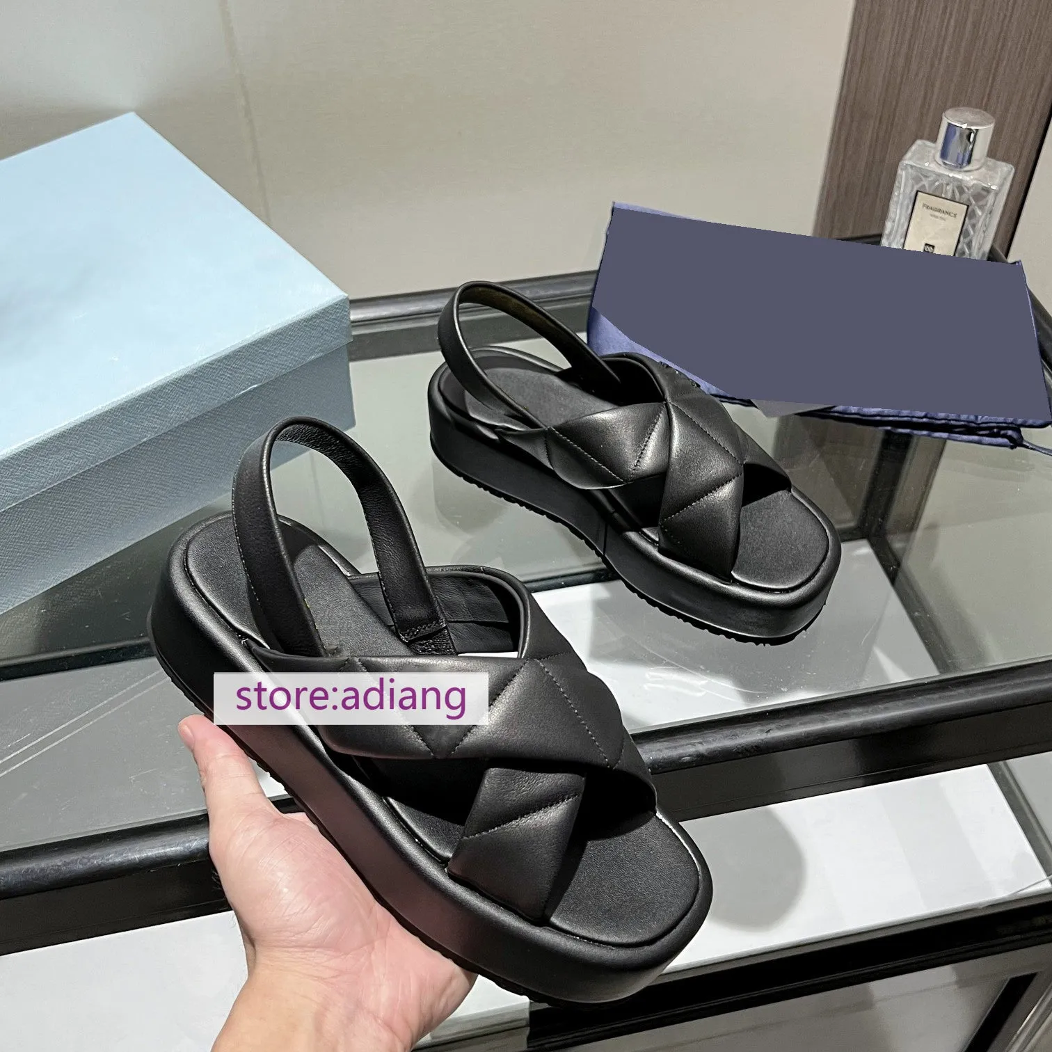 3.5cm flats lamb leather sandals comfort vintage shoes women 35-40 high quality 2023