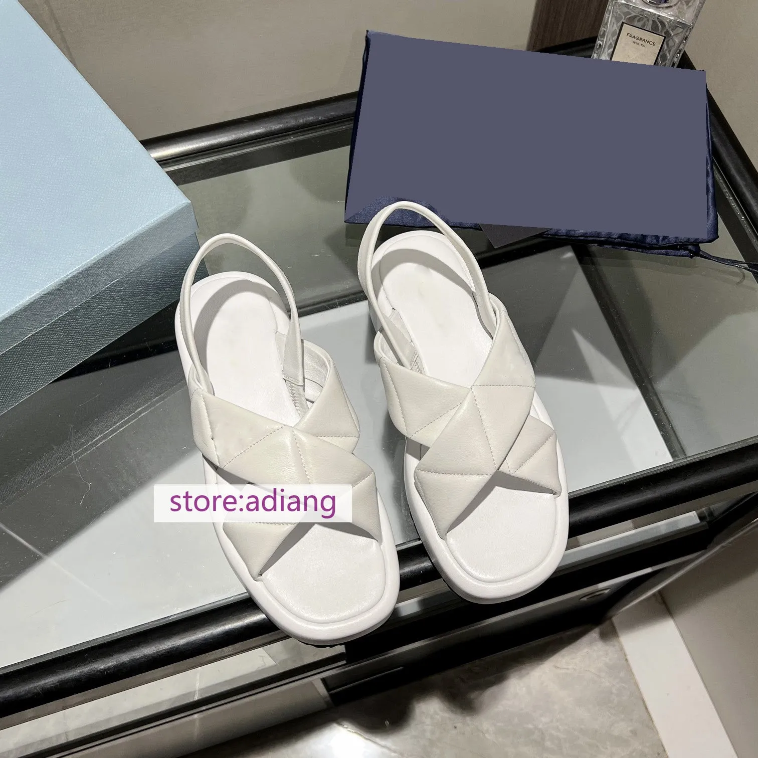 3.5cm flats lamb leather sandals comfort vintage shoes women 35-40 high quality 2023