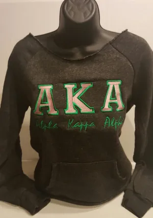 AKA OFF THE SHOULDER SWEATSHIRT(BOLD)BLK