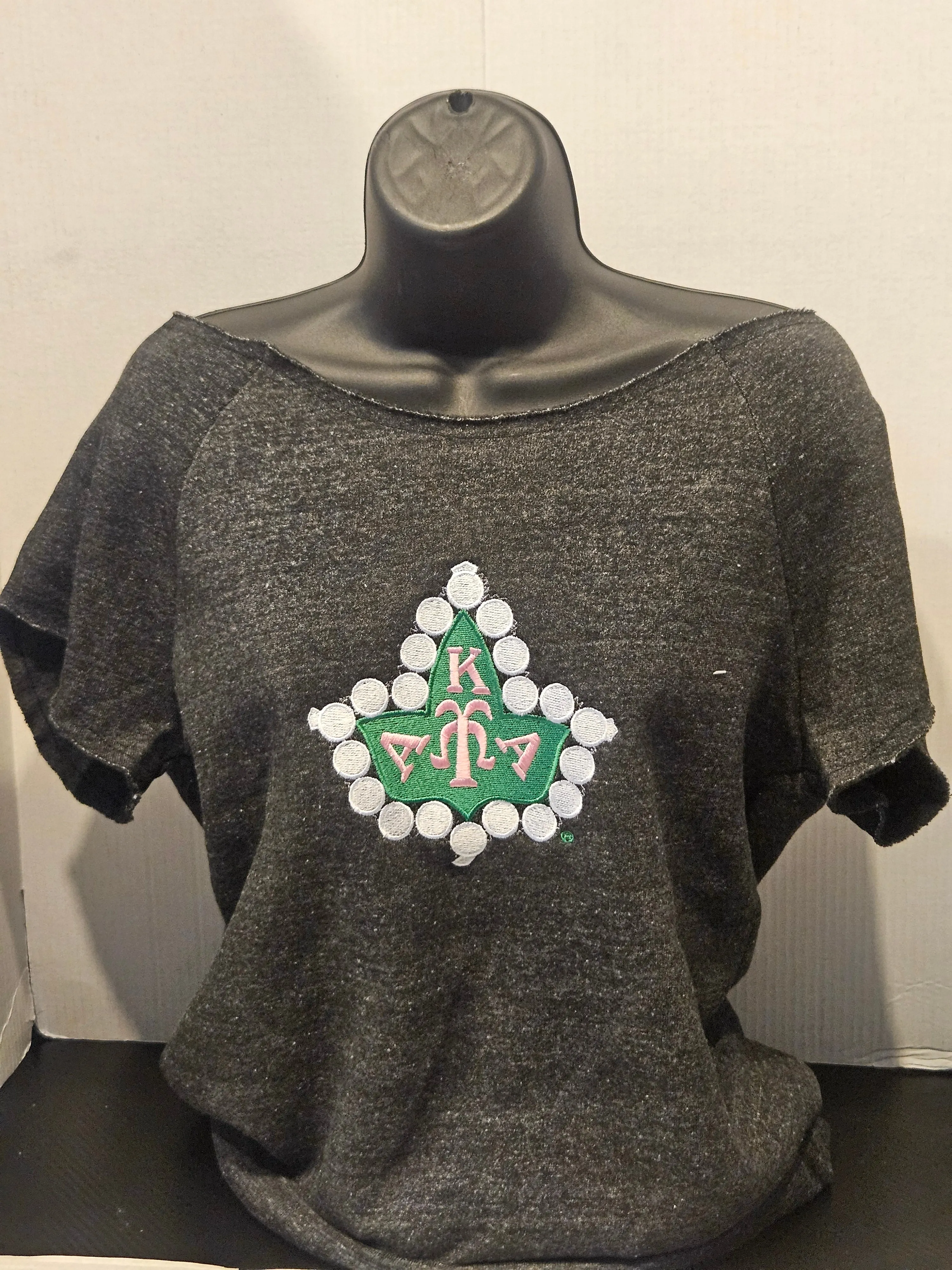 AKA Short Sleeve OFF THE SHOULDER SWEATSHIRT(IVY)GREY
