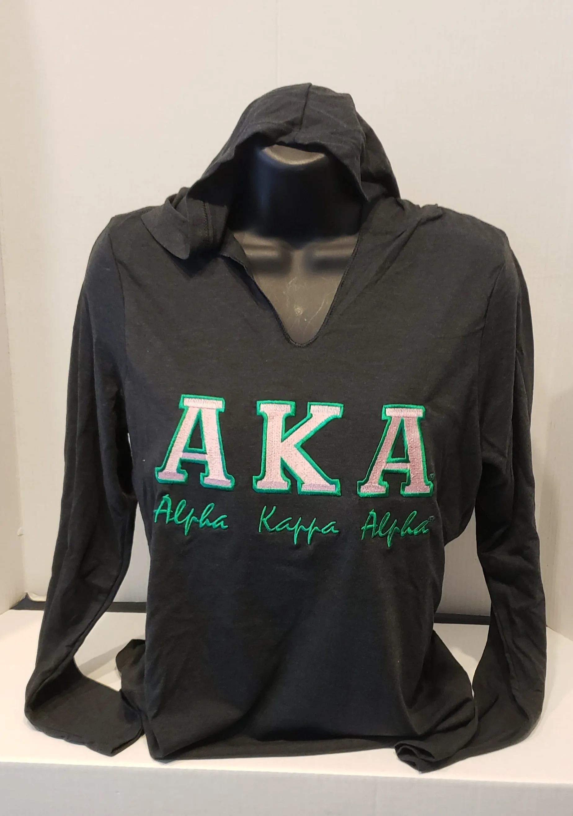 AKA Vneck HOODIE(BOLD) Black