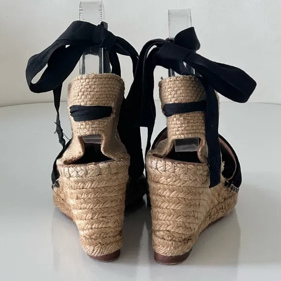 Alexa Chung Black Summer Bohemian Espadrilles Size 38