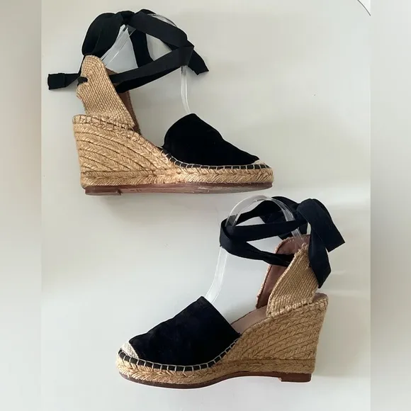 Alexa Chung Black Summer Bohemian Espadrilles Size 38