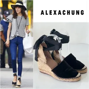 Alexa Chung Black Summer Bohemian Espadrilles Size 38
