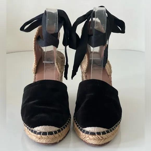 Alexa Chung Black Summer Bohemian Espadrilles Size 38