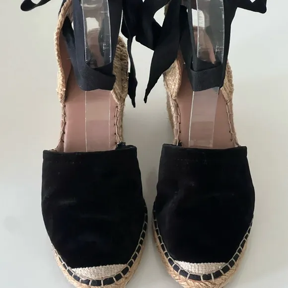 Alexa Chung Black Summer Bohemian Espadrilles Size 38