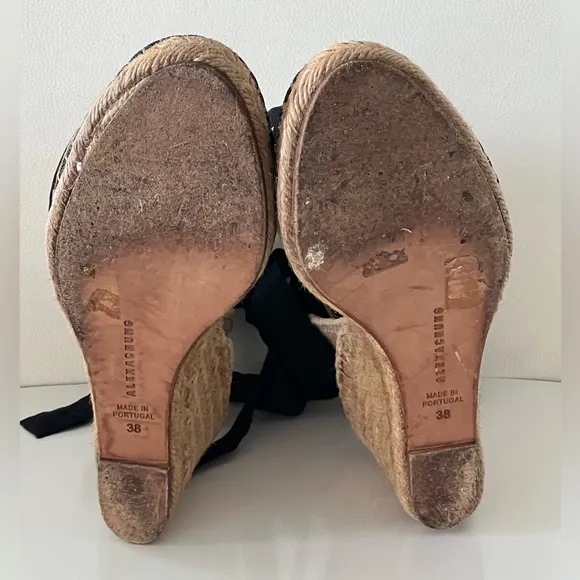 Alexa Chung Black Summer Bohemian Espadrilles Size 38