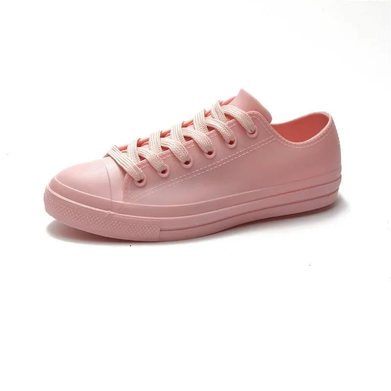 Autumn Female Casual Flat Shoes Rubber Rain Boots