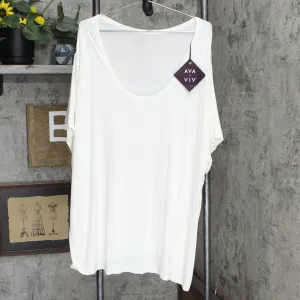 Ava & Viv Plus Size Perfect Tee Fresh White 4X 00529975