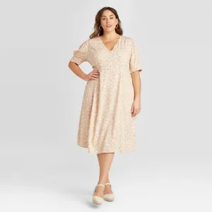 Ava & Viv Women's Plus Size Animal Print Short Sleeve Dress 78463649