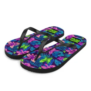 Bat Goth Hawaiian Print Flip-Flops / All Over Print