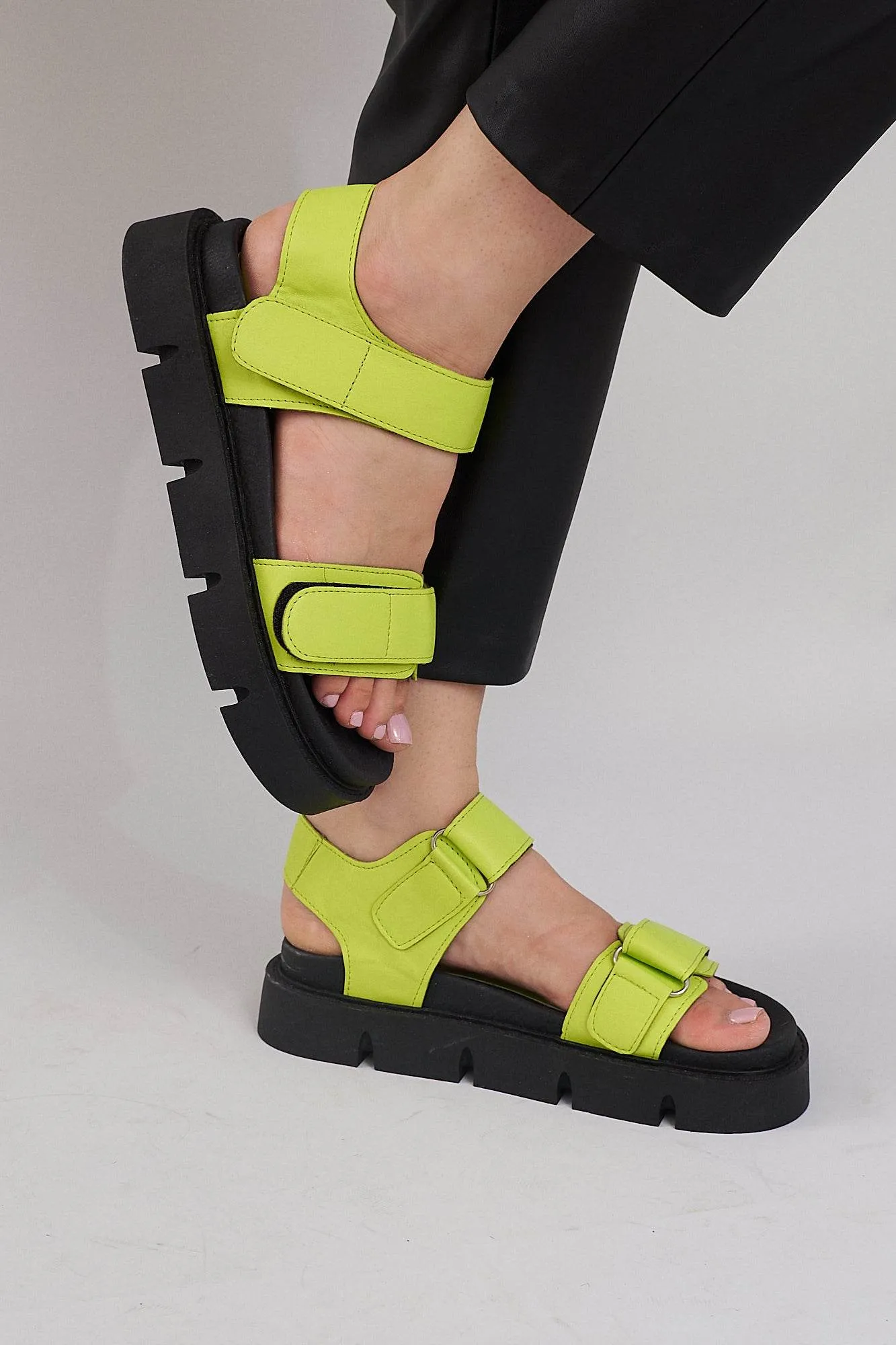 Berlin Chunky Platform Sandals - Green
