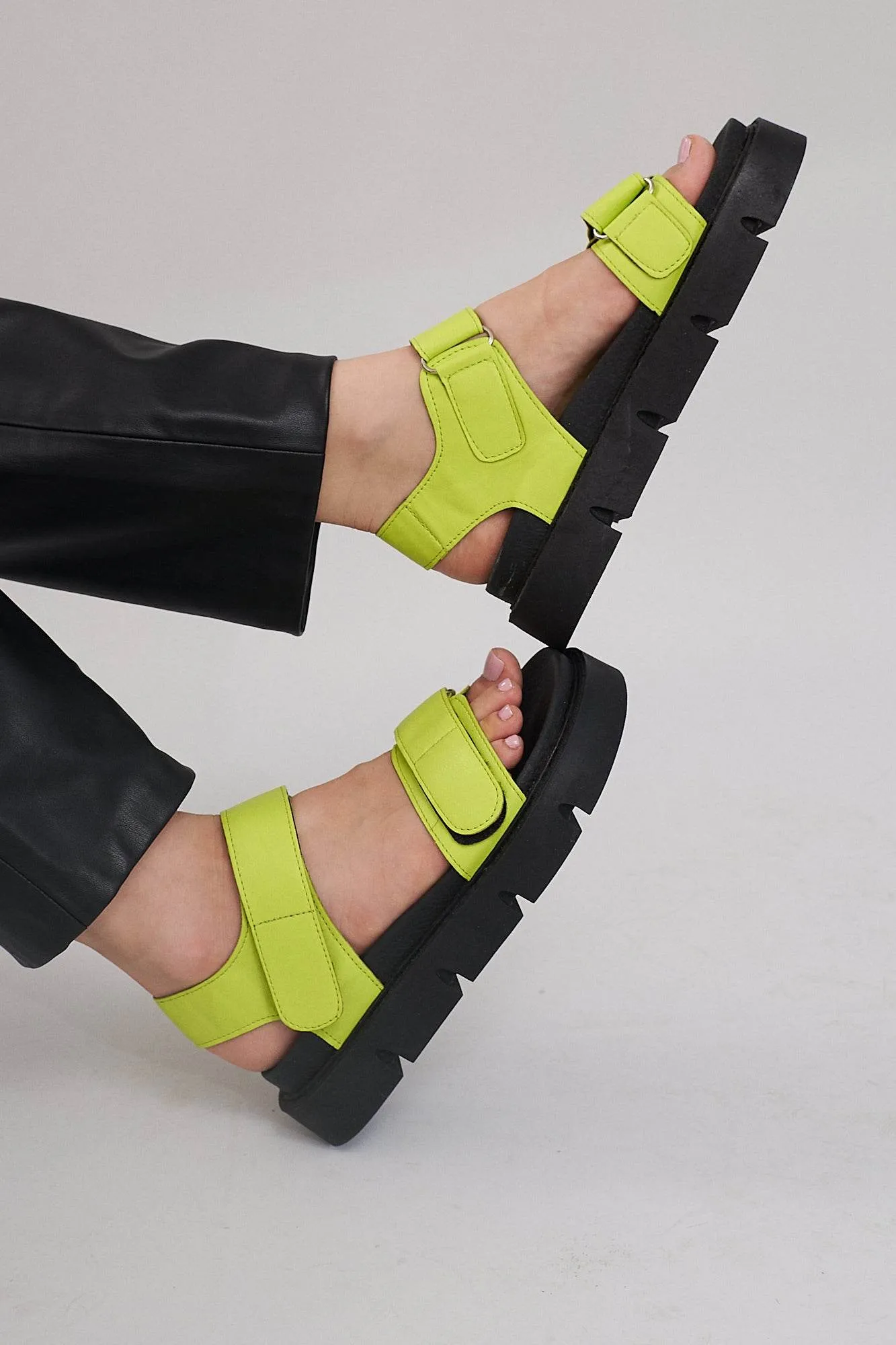 Berlin Chunky Platform Sandals - Green