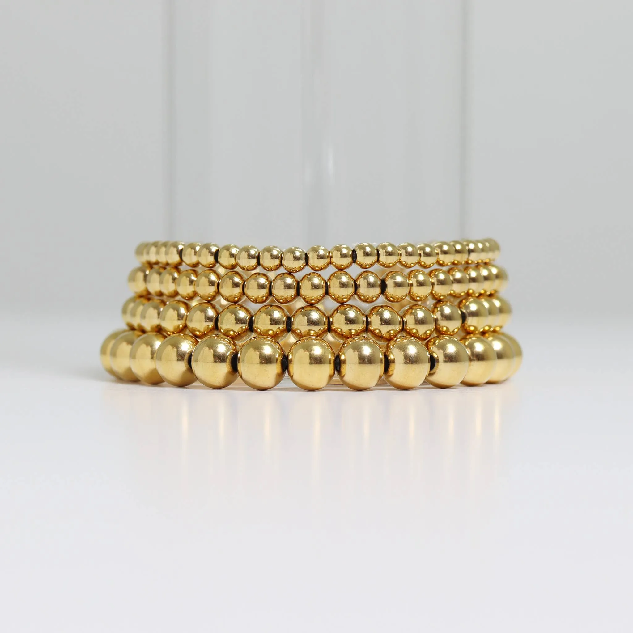 Bianca 18K Gold PVD Beaded Stretch Bracelet