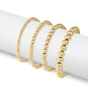 Bianca 18K Gold PVD Beaded Stretch Bracelet