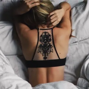 black boho mesh racerback bralette