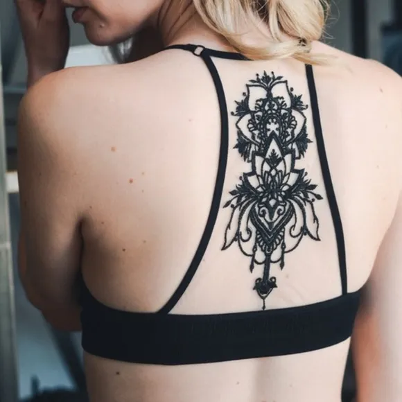black boho mesh racerback bralette