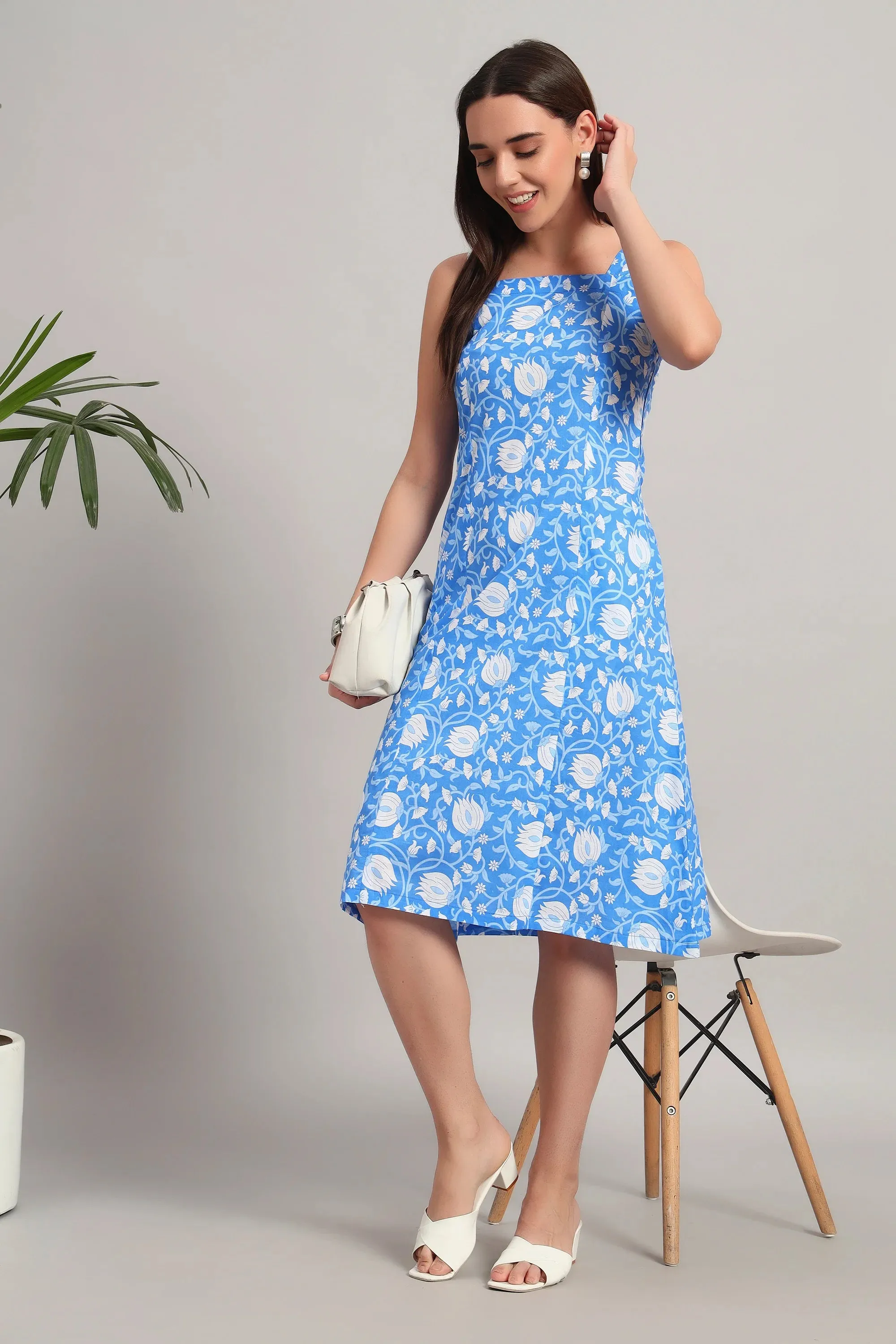 Blue Bloom Belle, Midi Dress