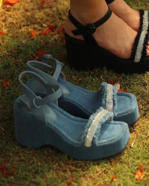 Blue Jeans on Beach Sandals