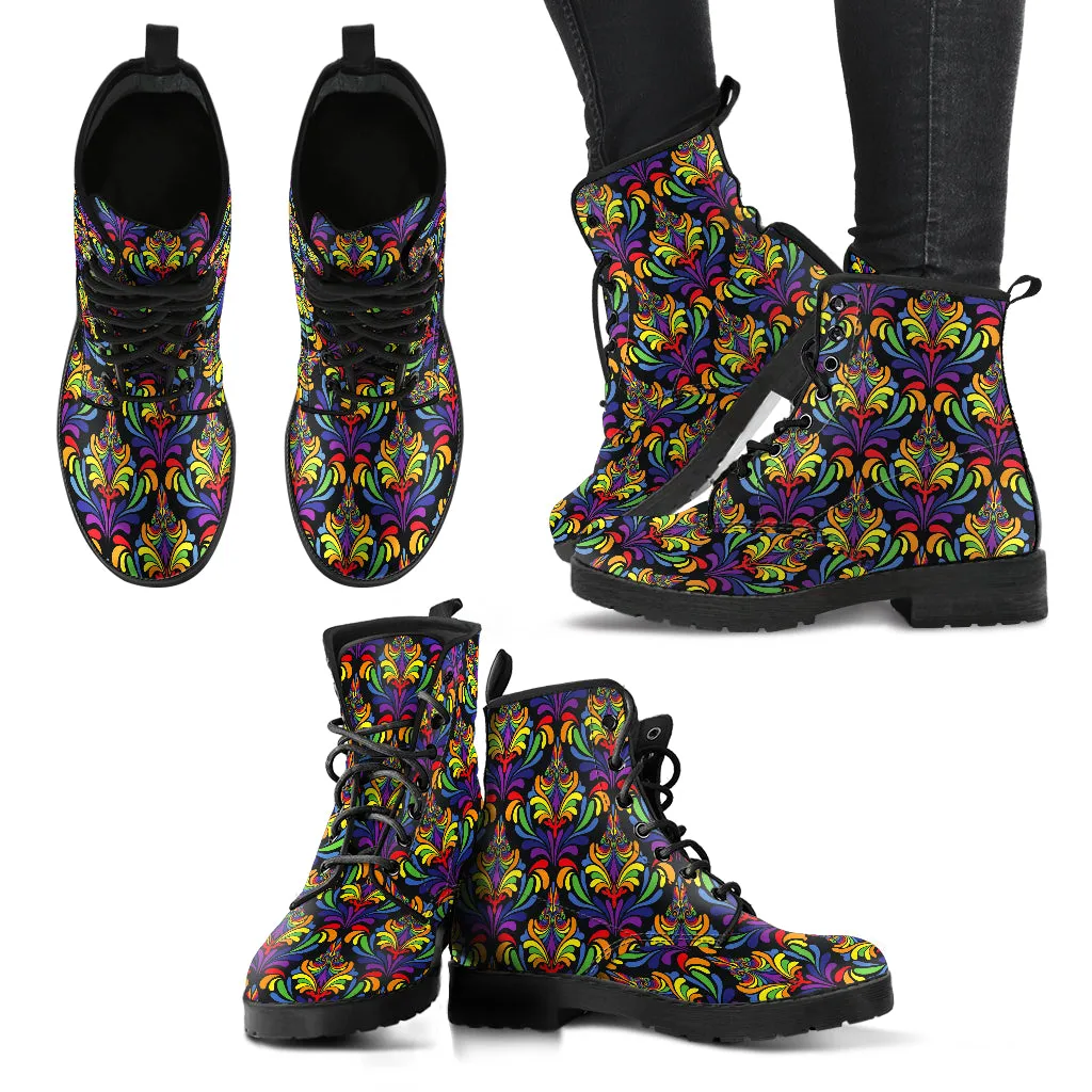 Bohemian Print Leather Boot  056-1