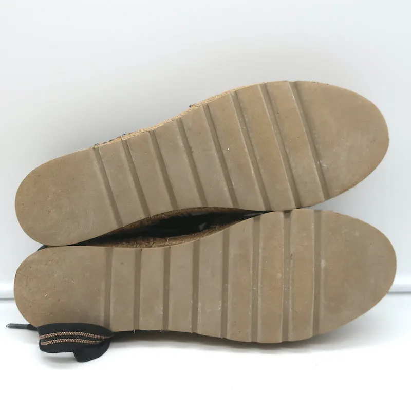 Brunello Cucinelli Monili-Trimmed Ankle Tie Espadrilles Metallic Leather Size 40
