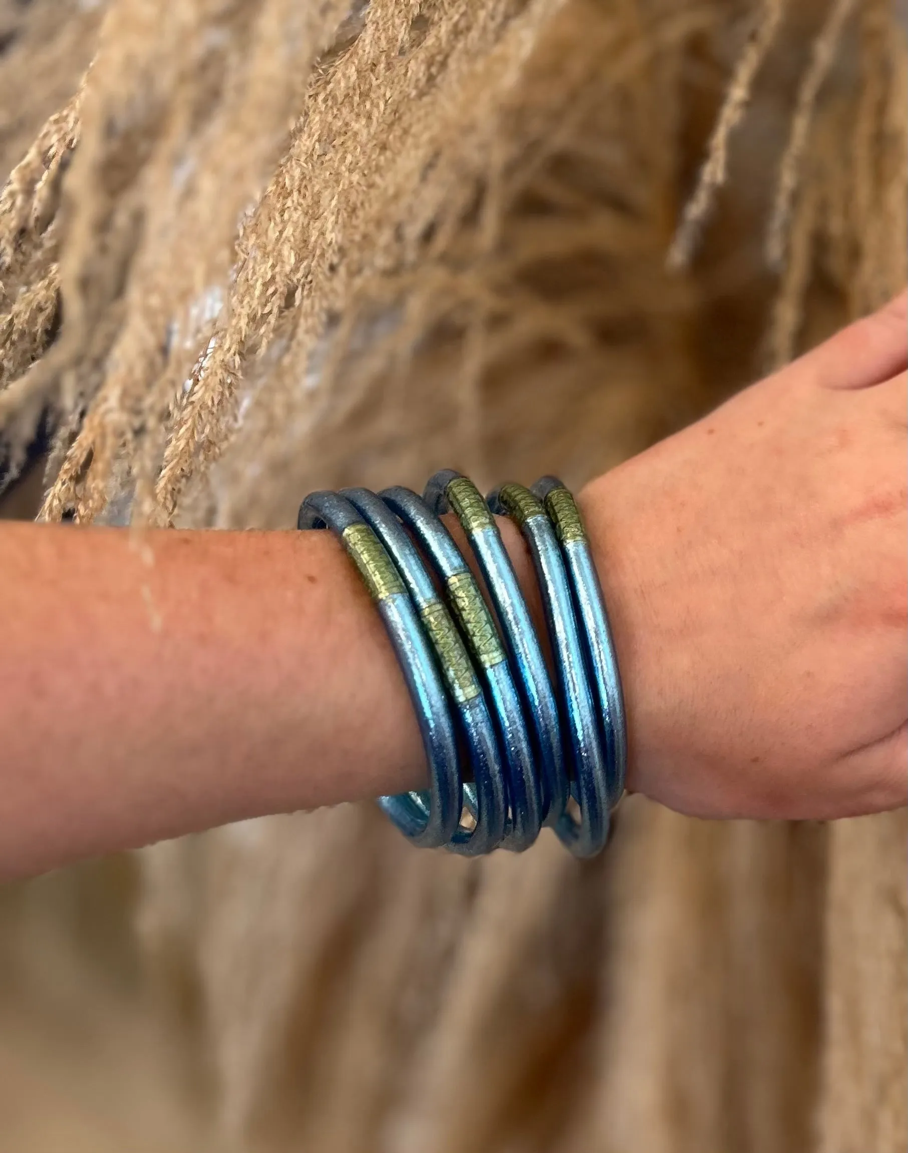 {Budha Girl} All Weather Bangles - Azure