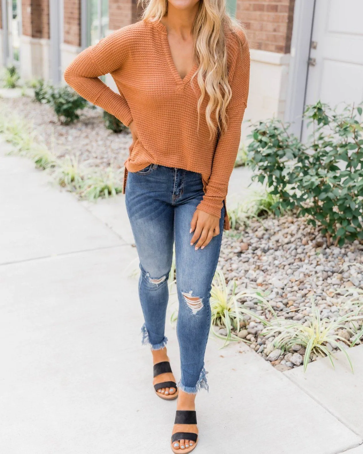 Can't Escape Most Burnt Pullover Blouse - Orange