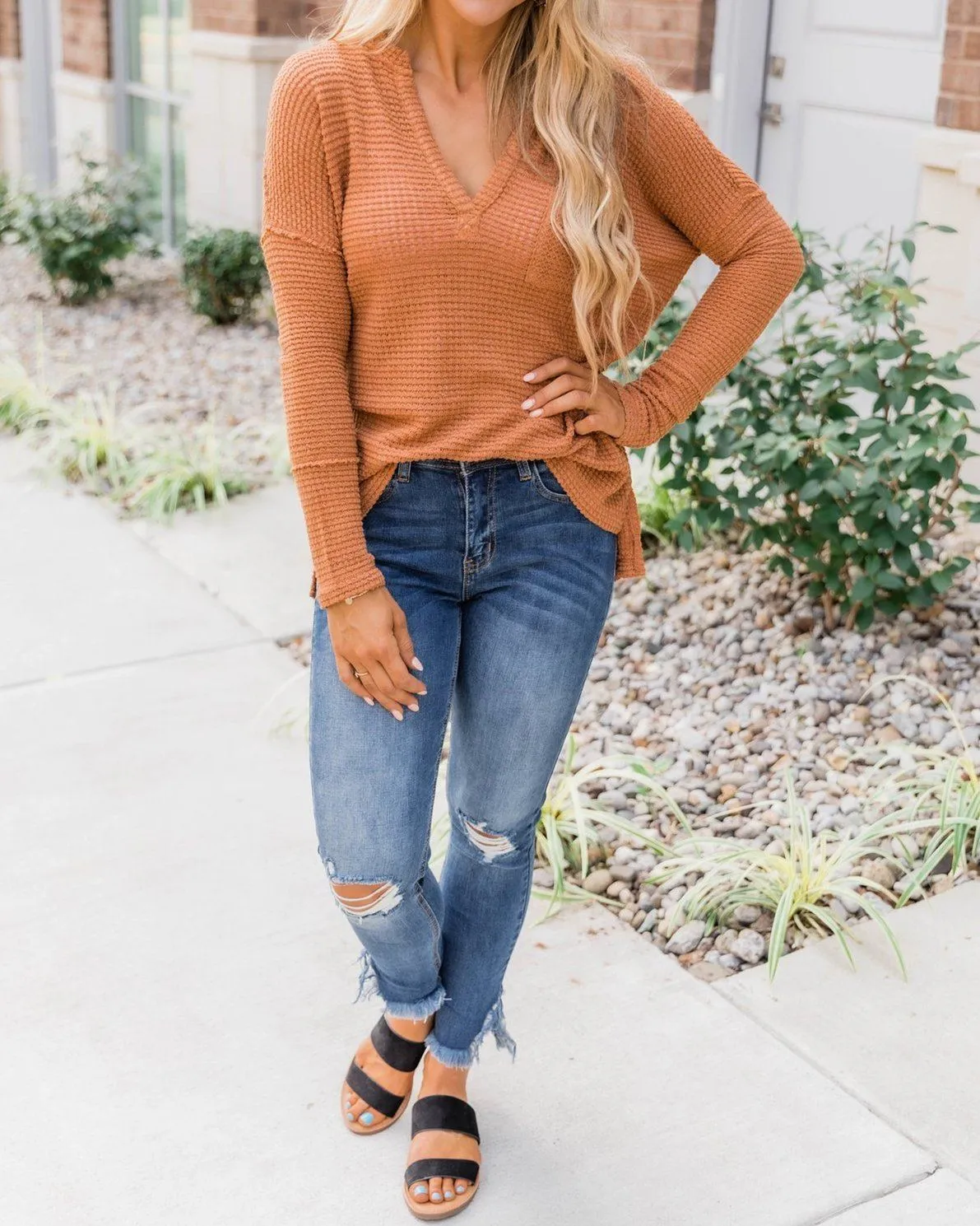 Can't Escape Most Burnt Pullover Blouse - Orange