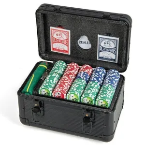 Casino Poker Chips with 600 Pieces Chips Texas Holdem Poker Chip Set-Black - Col
