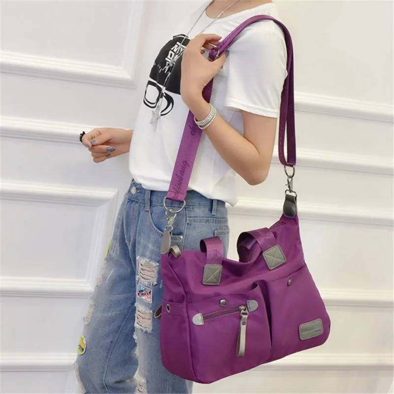 Casual Style Waterproof Multi-Pocket Zipper Crossbody Shoulder Bag