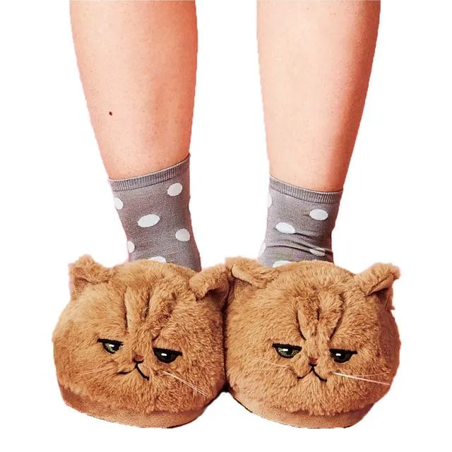 Cat Women Plush Slippers