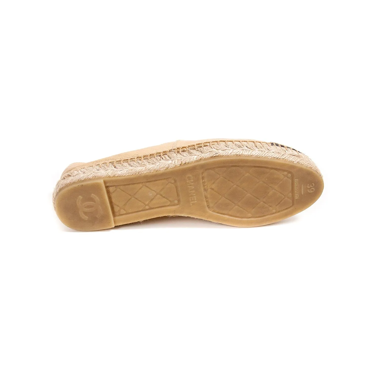 Chanel CC Leather Espadrilles Flat
