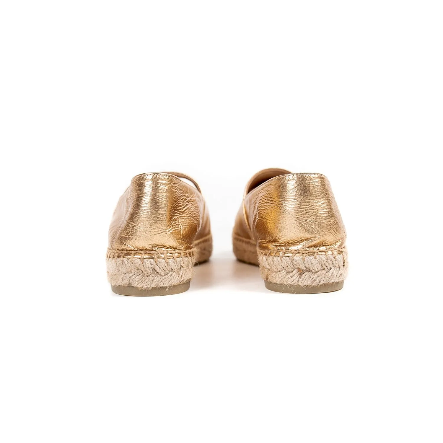 Chanel CC Leather Espadrilles Flat