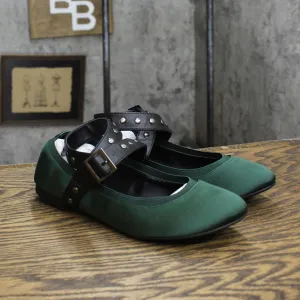 Charles by Charles David Womens Vintage Wrap Satin Flats 1673d6a333ad98 Green 7M