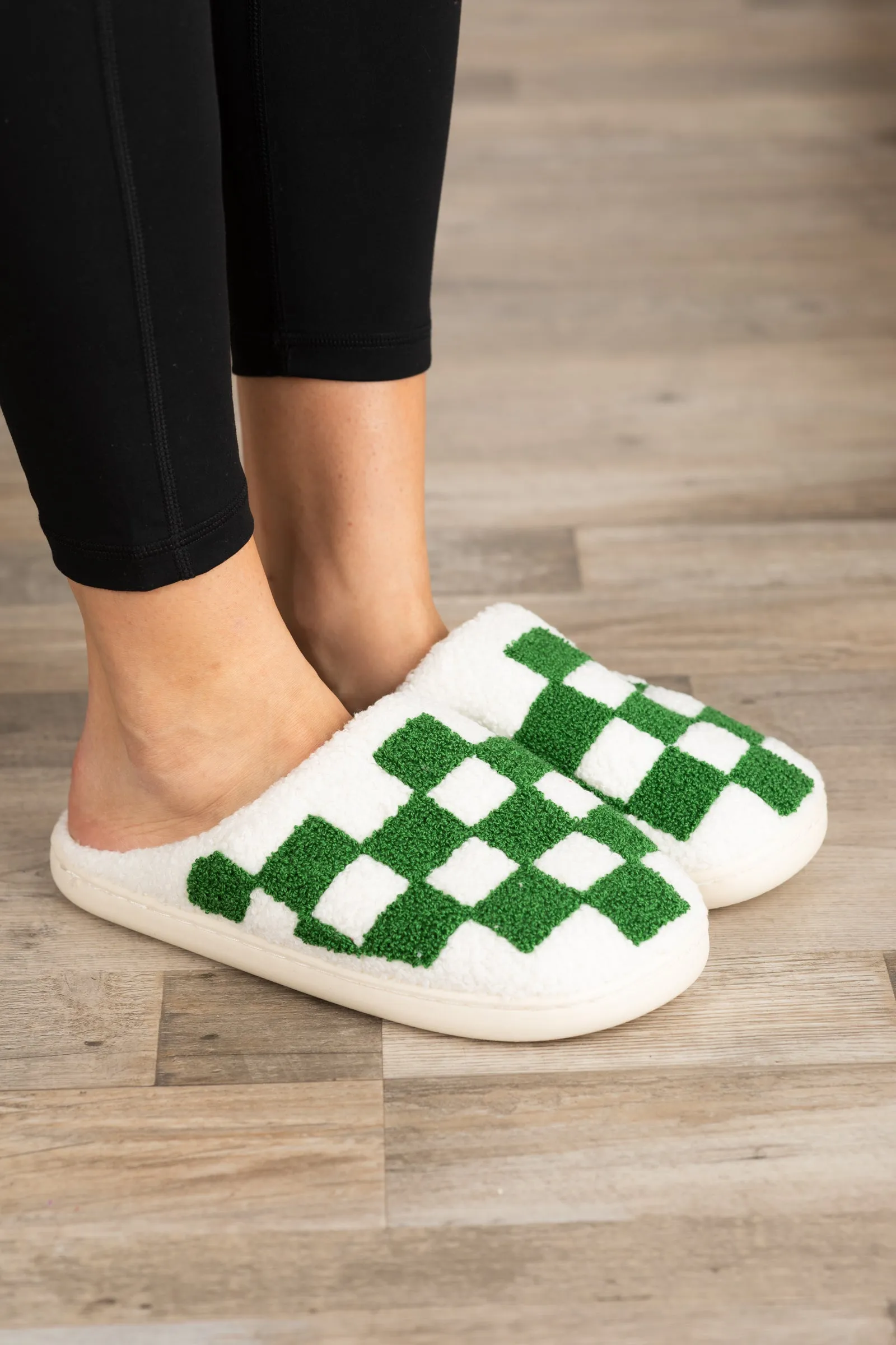 Checkerboard Soft Fuzzy Slippers