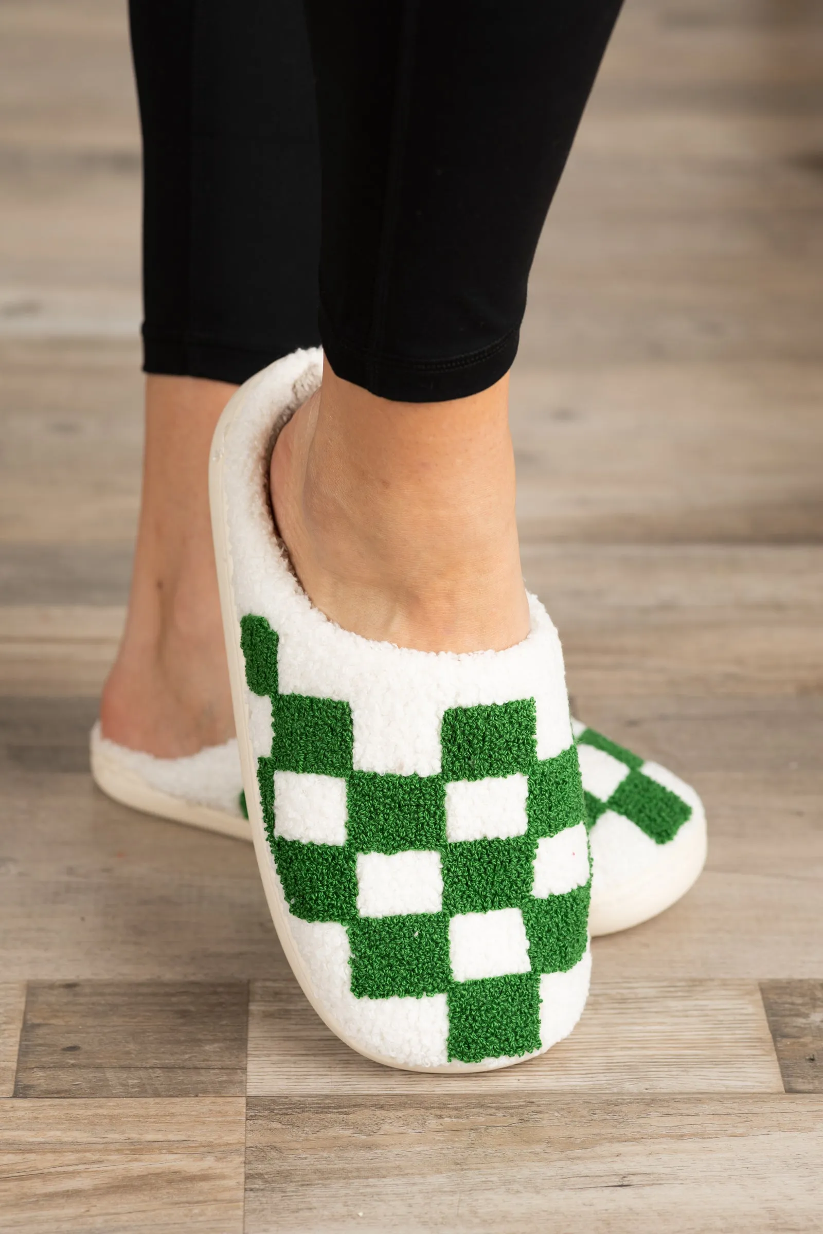 Checkerboard Soft Fuzzy Slippers