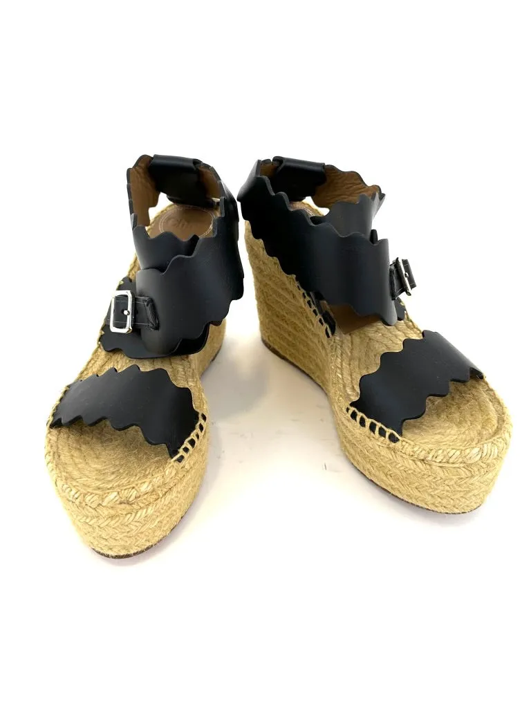 Chloé Espadrille Scallop Platforms
