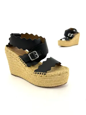 Chloé Espadrille Scallop Platforms