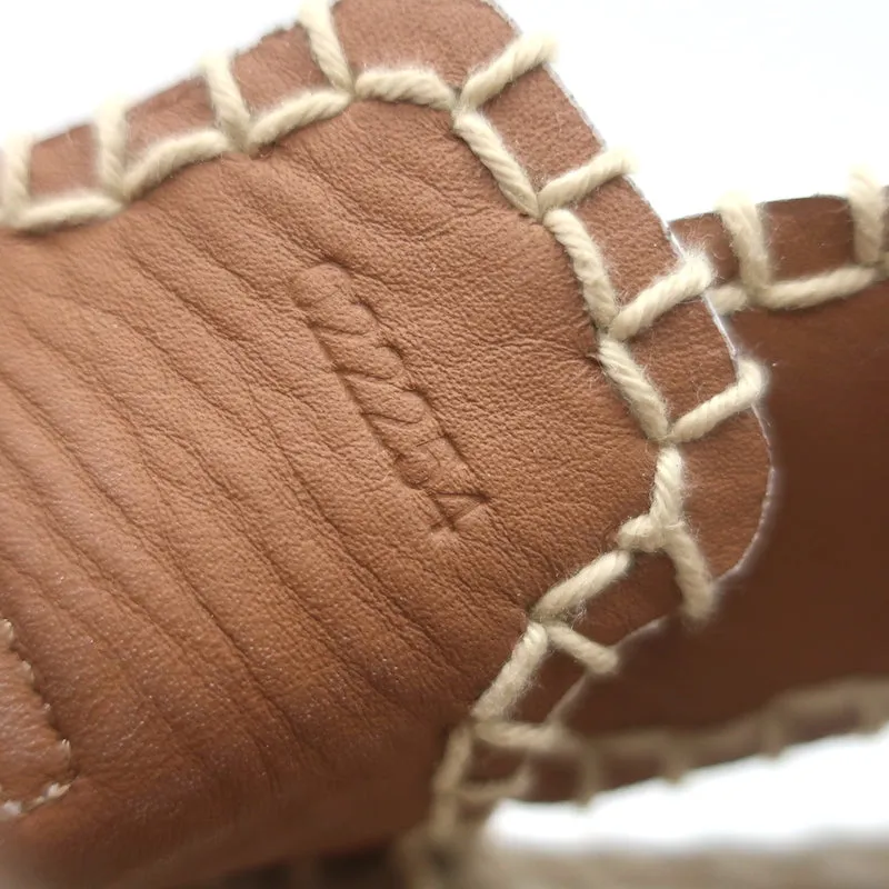 Chloe Lucinda Platform Espadrille Sandals Ivory Leather Size 36
