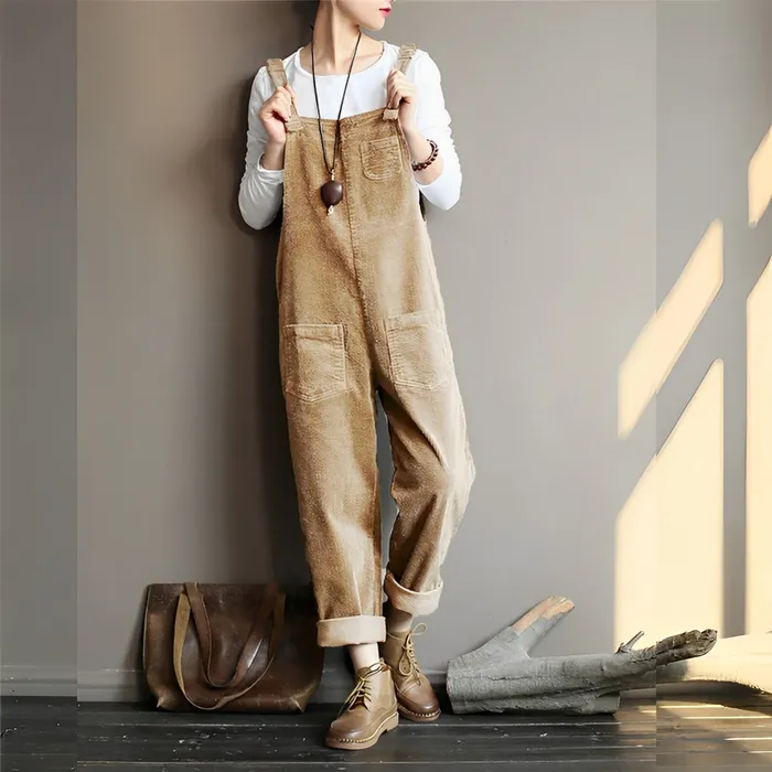 Clara - Lässiger Frühlings Cord-Overall für Damen