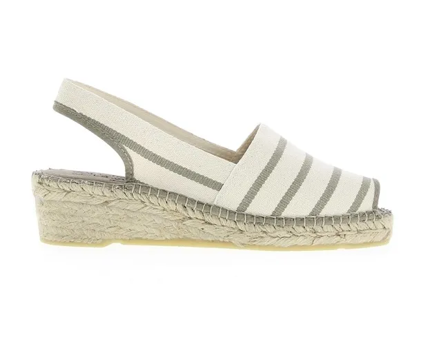 Classic Ecru Striped Espadrille