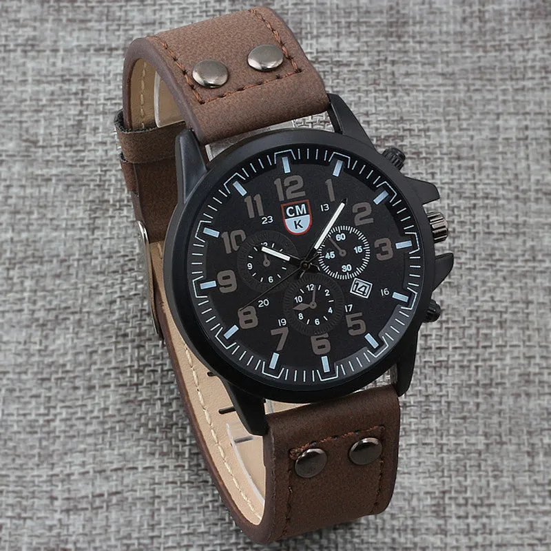 CMK Men's Watch Luxury Leather strap 4 color