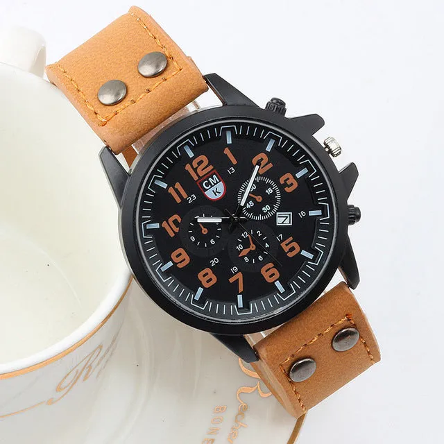 CMK Men's Watch Luxury Leather strap 4 color