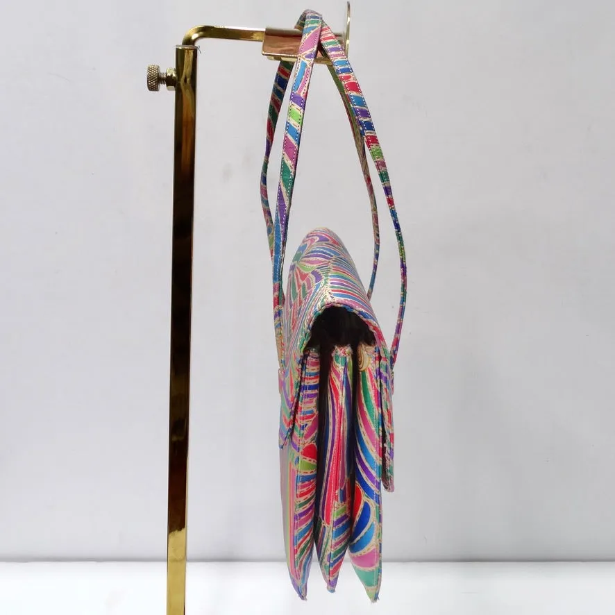 Coblentz Saks Fifth Avenue Multicolor Fold Over Handbag