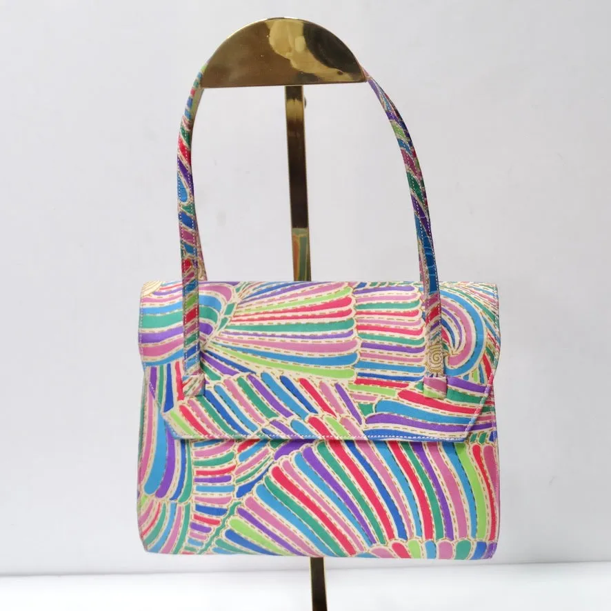 Coblentz Saks Fifth Avenue Multicolor Fold Over Handbag