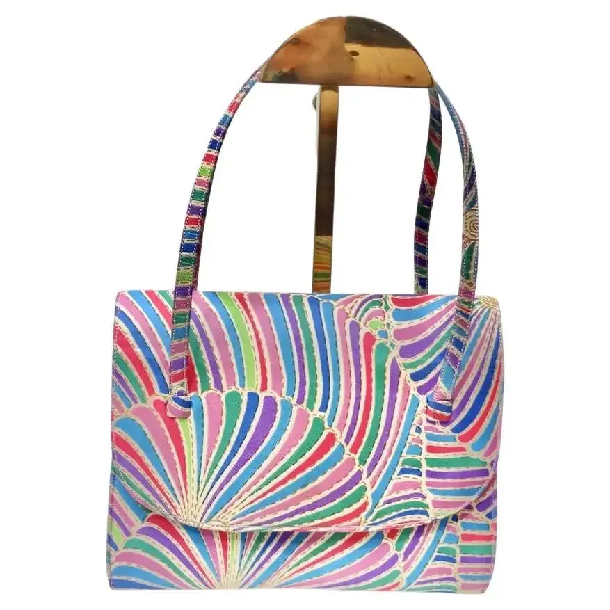 Coblentz Saks Fifth Avenue Multicolor Fold Over Handbag